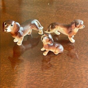 Set of Three Brown vintage China Dachshund Figurines